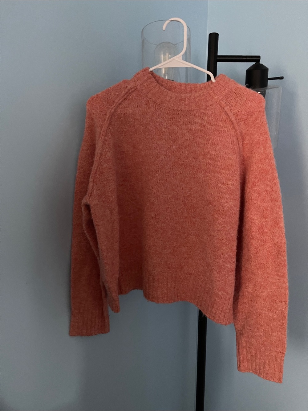 Topshop Coral Crewneck Knit Sweater